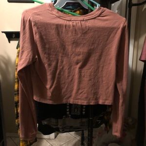 Crop top pink long sleeve